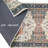 Custom Size Anti Slip Low Profile Medallion Blue Runner Rug-799156170