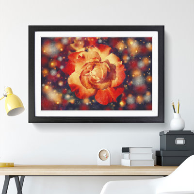 Orange Rose Flower - Framed Print