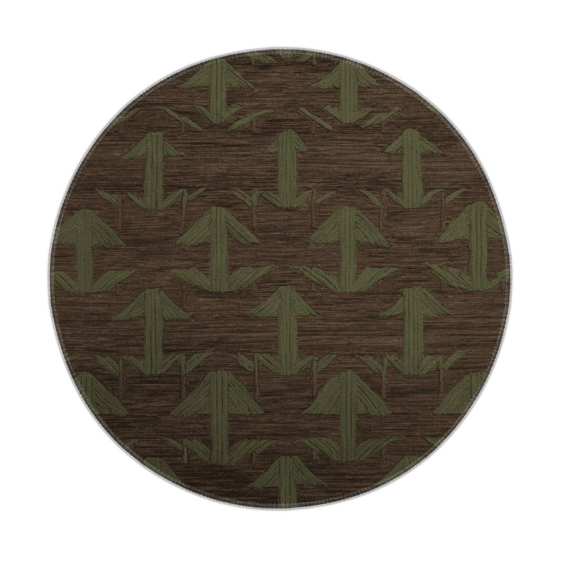Tapis brun intérieur et extérieur Trellis, Rond 5 pi