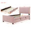 Lit plateforme tapissier en velours avec lit gigogne-30254048-30254054