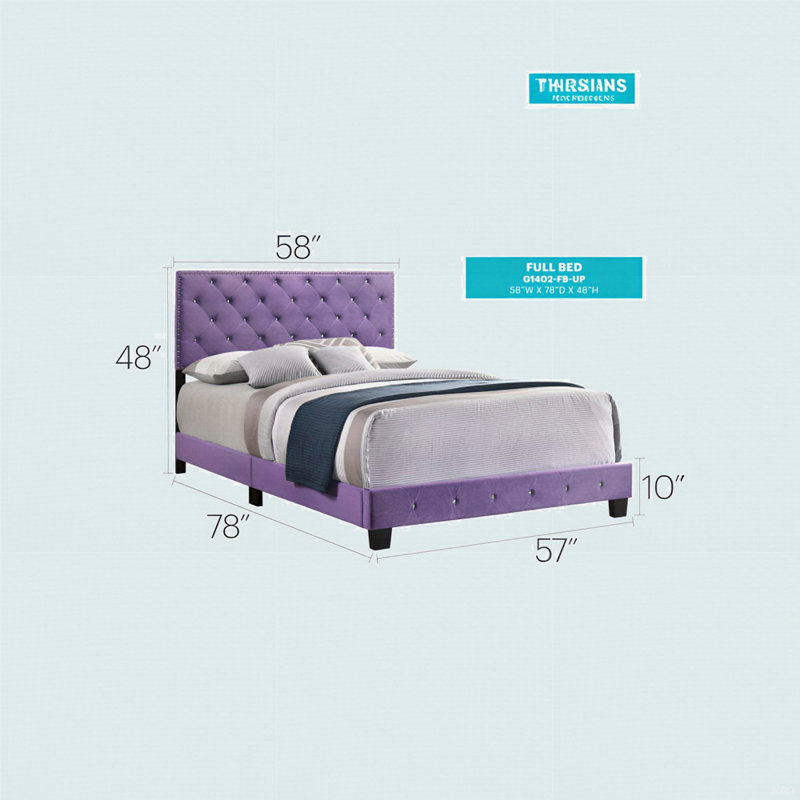 Transitional Purple Full Bed With Support