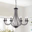 Lustre classique / traditionnel à 8 lumières en forme de bougie de style vigne noir mat et vigne fanée pour salon / chambre à coucher (35,04 po)