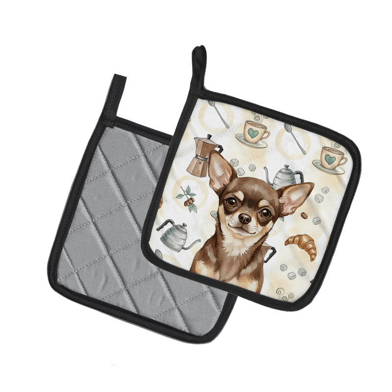 Paire de poignées chocolat chocolat et chihuahua