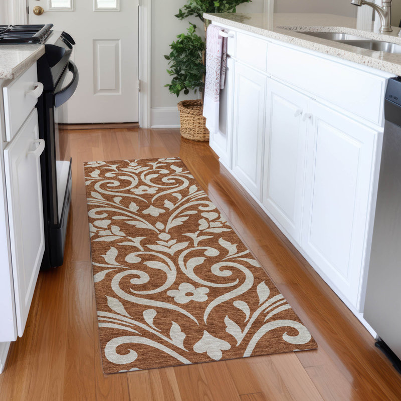 Premium Machine Washable Prisco Paprika Rug, Runner 2'3" x 7'6"