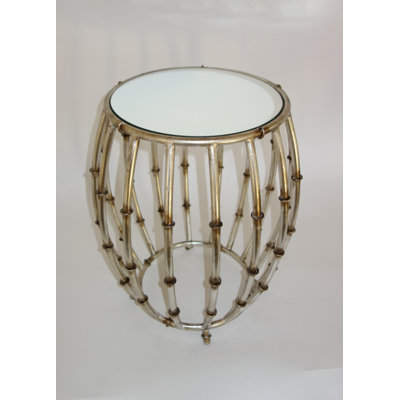 Andes Mirrored Glass Top End Table