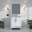 Meuble-lavabo gris foncé 30 po X P 22 po D, dessus en marbre de Carrare et ensemble de robinet-117978688