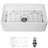 White 30 Inch Apron - Front Ceramic Reversible Single Bowl Kitchen Sink, Easy To Wash Surface, 304 Stainless Steel Dish Grid And Basket Strainer,
