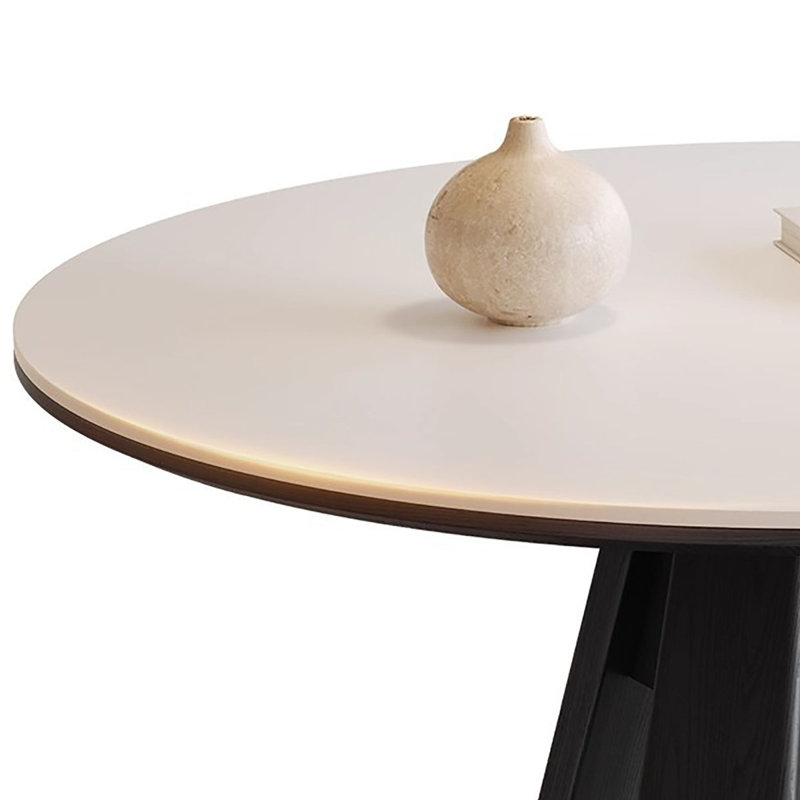 Retro Round Solid Wood Dining Table, 29.5" H x 47.2" W x 47.2" D