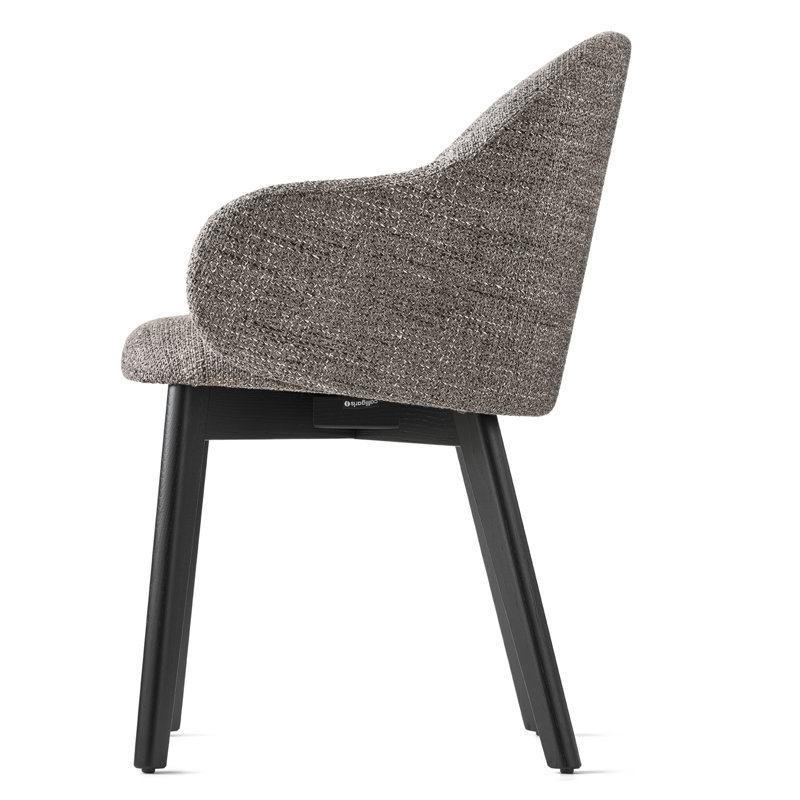 Chaises Holly Fab, Boucle taupe, Noir mat
