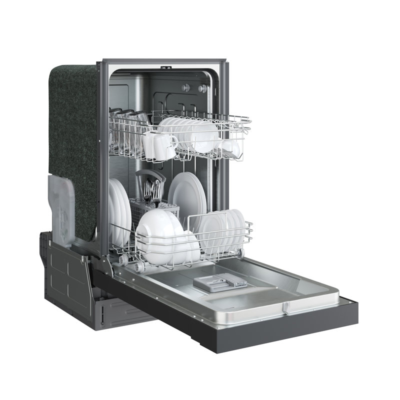 18" 52 dBA Built-In Full Console Dishwasher, Black