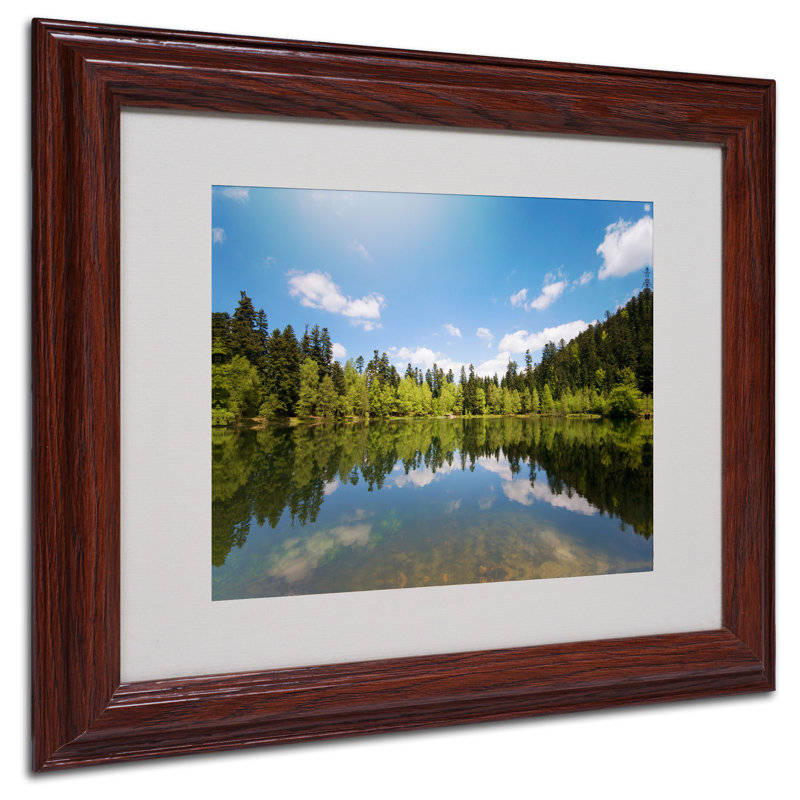 Lake Maix Landscape Canvas Art with Dark Wood Frame