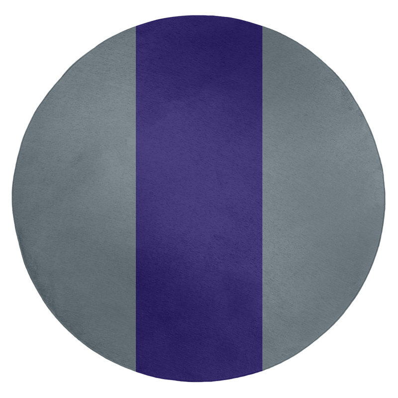 Tapis gris/mauve, Rond 5 pi