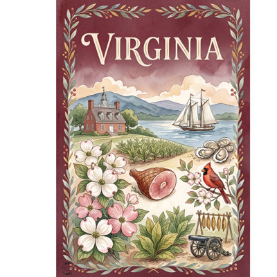 Virginia State Pride Garden Flag 12x18