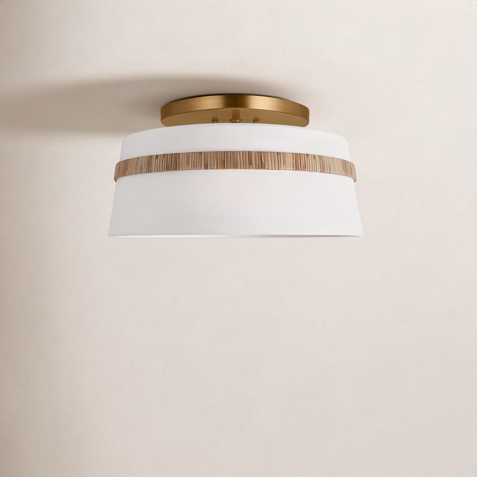 Daquavion 3 Light Fabric Flush Mount, 9.5" H x 19" W x 19" D
