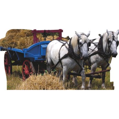 SP13431 Farm Hay Ride Wagon Horses