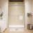 46"-48" W x 72" H Framed Double Sliding Shower Door in Brushed Nickel with Clear Tempered Glass, Dual Handles-133944992-134316722