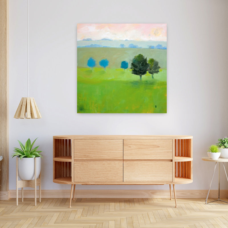 Gascogne, paysage abstrait contemporain, art naturel, H 36 po x l 36 po