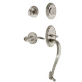 Nostalgic Warehouse Classic Plate S Grip Handleset with Single Cylinder Deadbolt and Swan Lever