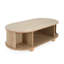 Table d'appoint ovale en bois aggloméré, style rétro, couleur bois naturel