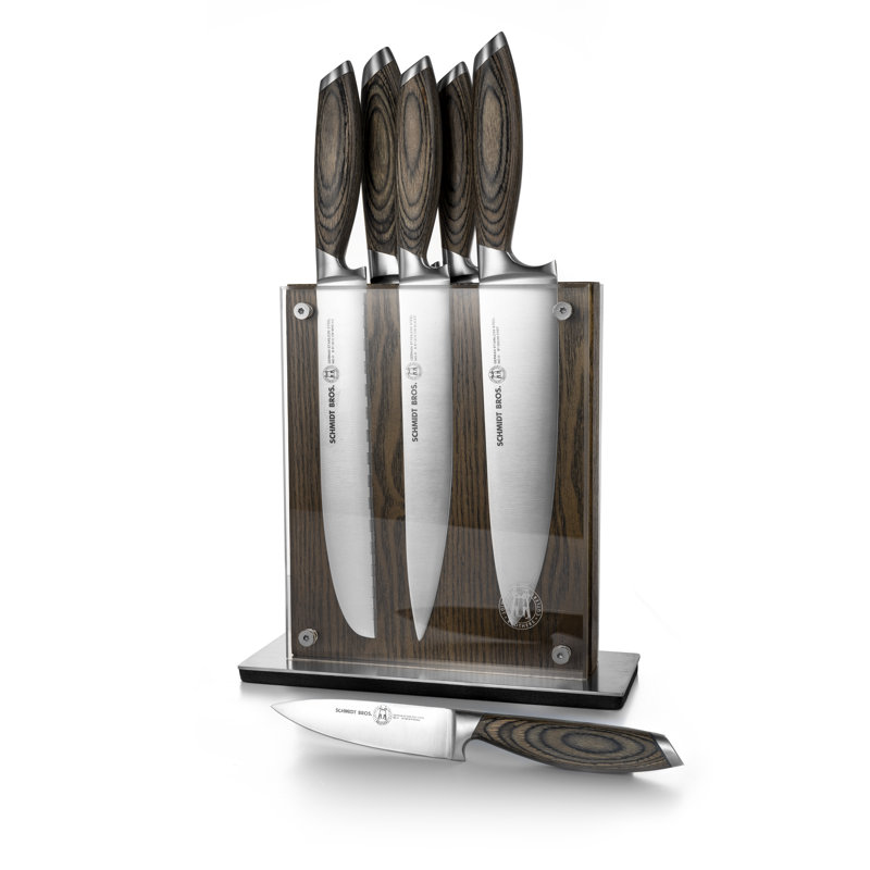 Bonded Ash 7-Piece Knife Block Set with German Stainless Steel Blades