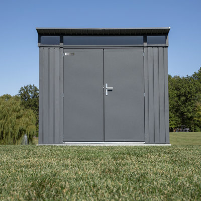 Immeuble de rangement extérieur en acier verrouillable avec fenêtres 8 pi x 5 pi Denali Sojag, anthracite