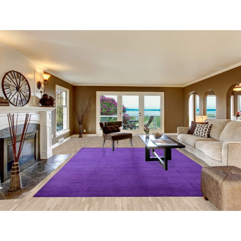 Tapis persan mauve royal Gabbeh 9x12