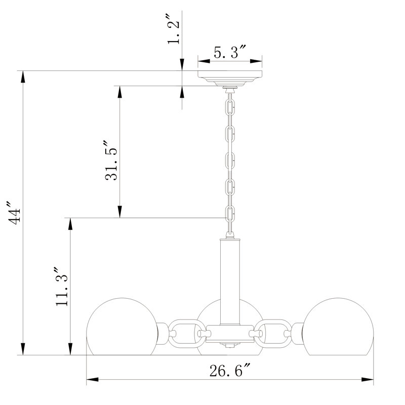 3 - Light Sputnik Modern Linear Chandelier