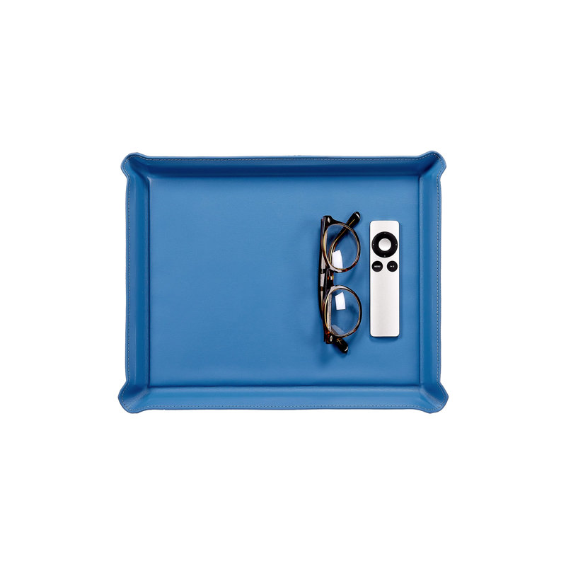 Plateau ottoman en cuir, Blue