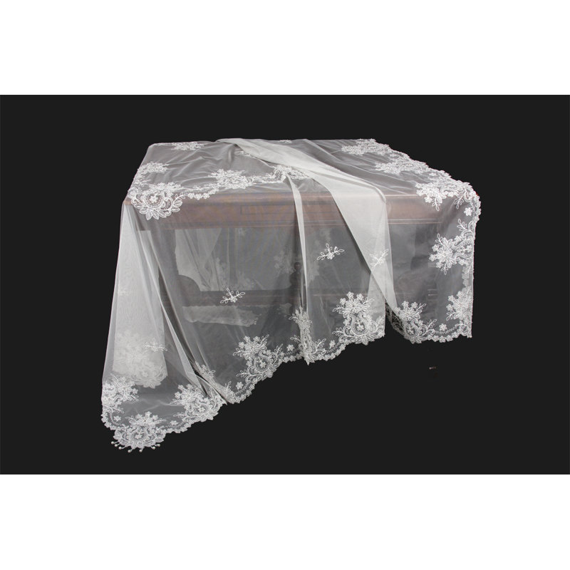 Tibbitts Lace Embroidered Tablecloth with Beaded Accent
