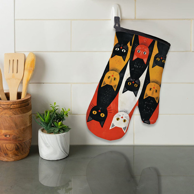 Cat Colors Oven Mitt Cotton Twill