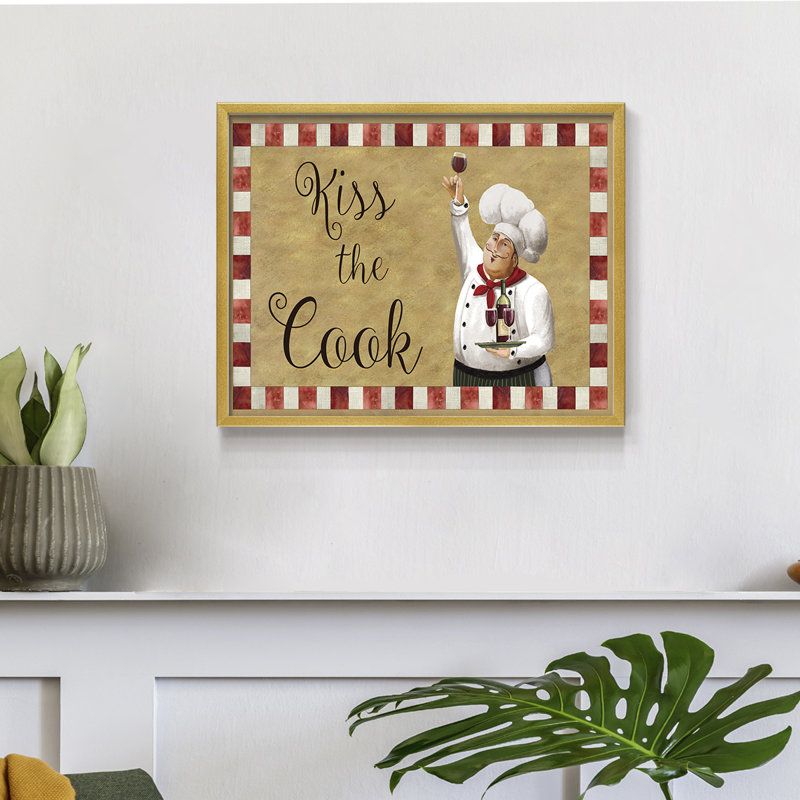 Kiss The Cook -Framed Print - Restickable