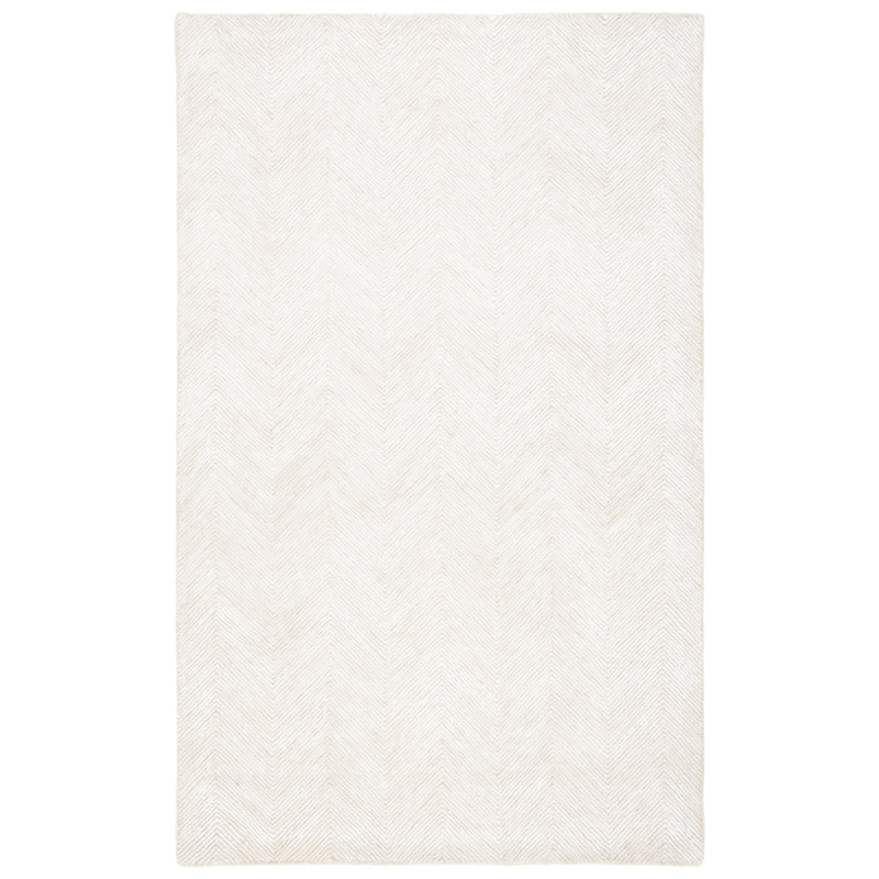 Tapis ivoire / beige en coton / laine touffeté à la main Keough, Rectangle 2 pi x 3 pi