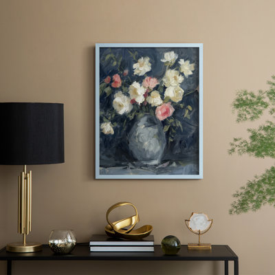 Impasto Floral Arrangement I Framed Print - Solid Wood