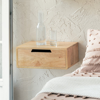 Davyen 20" Solid Wood Wall-Mounted Floating Nightstand