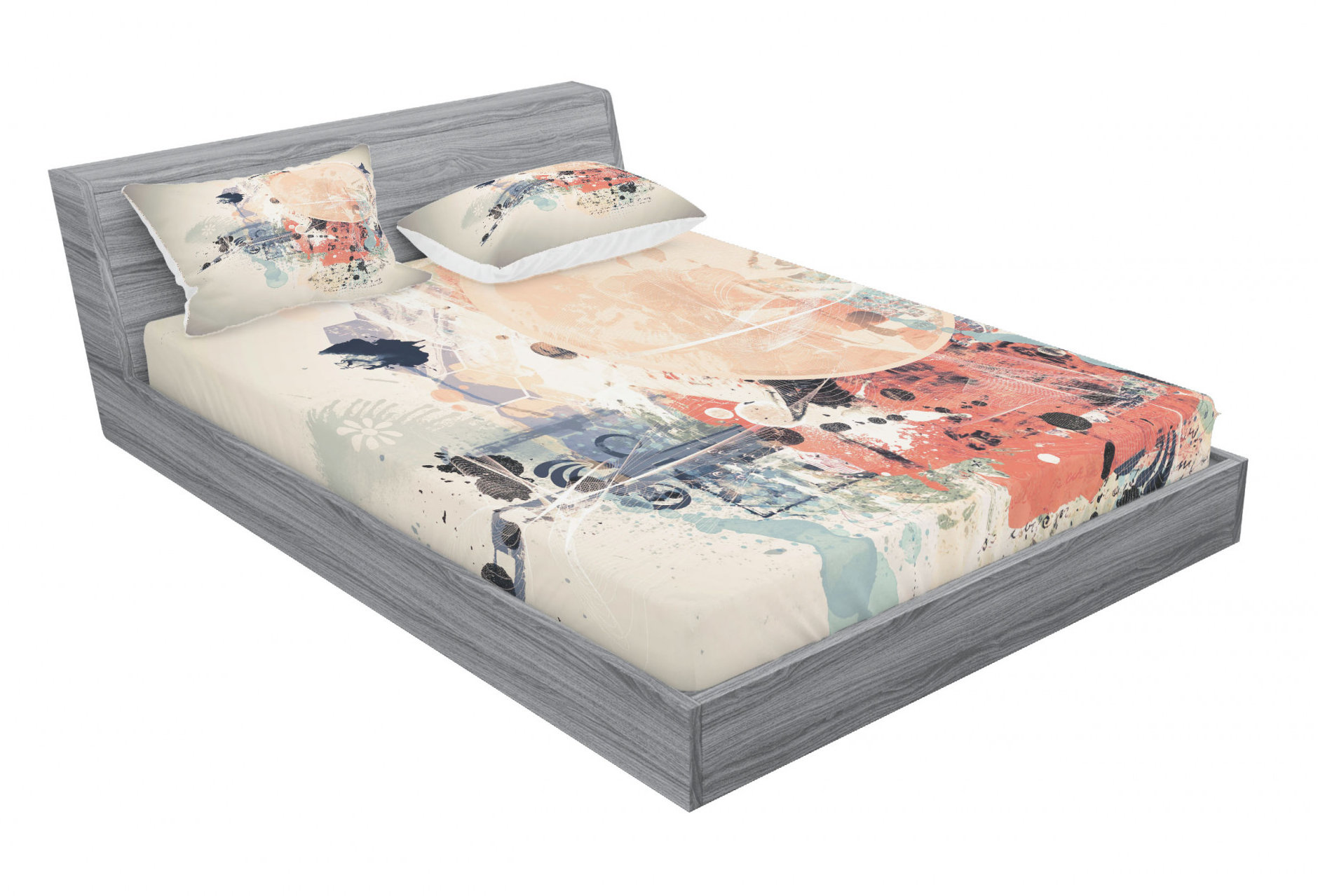 Abstract Sheet Set Ambesonne Grunge Textured Mix Collage Abstract Sheet Set | Wayfair