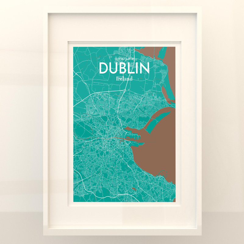 Dublin City Map In Nature - No Frame Print, 27.6cm H x 19.7cm W x 0.05cm D