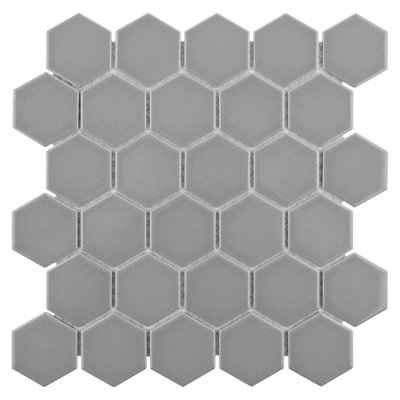 Metro 2" Hex Glossy 11-1/8 " x 12-5/8 " Porcelain Mosaic Floor and Wall Tile