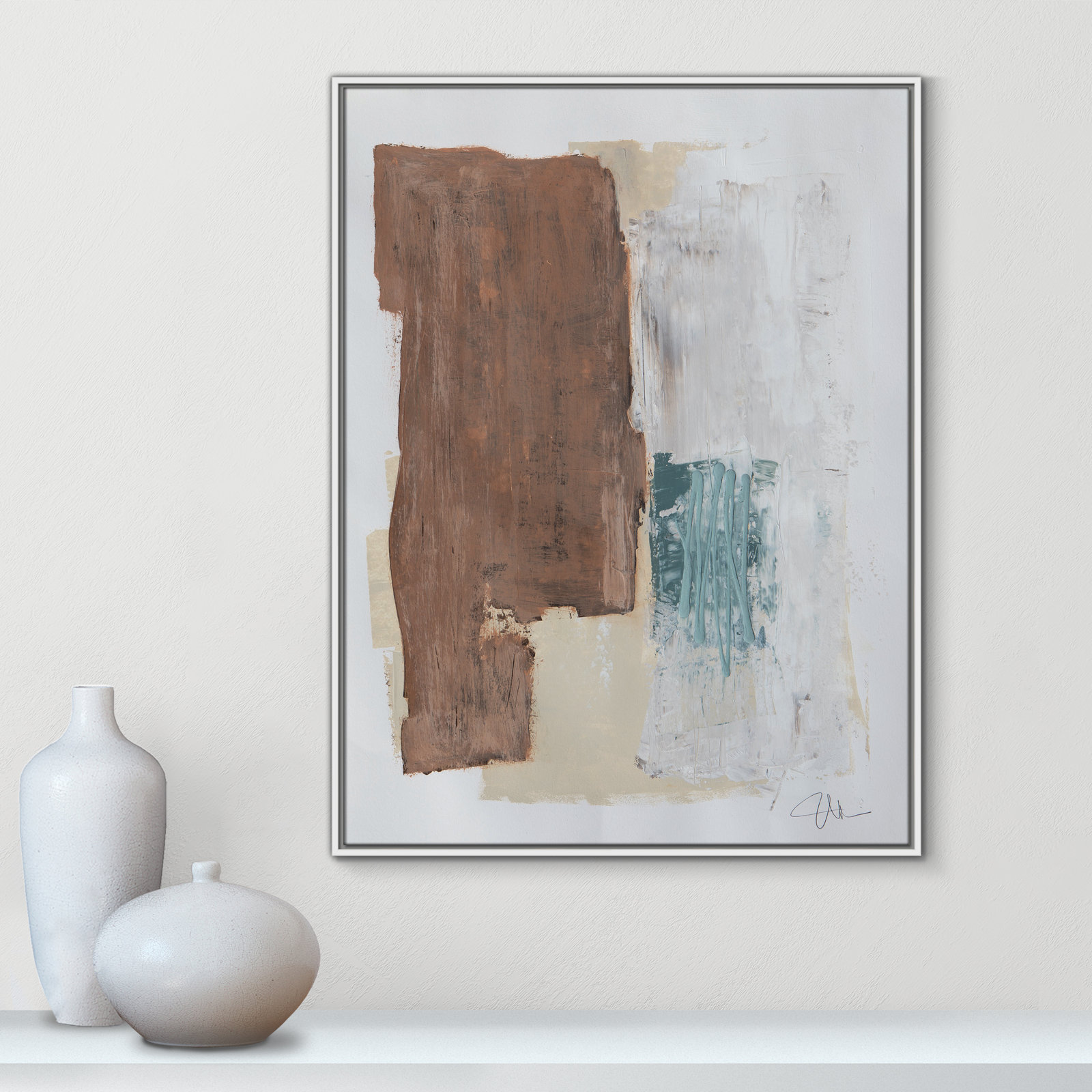 Together We Work I by Filippo Ioco, 41.5'' H x 31.5'' W x 2'' D, White Framed