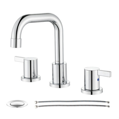 Widespread 2-handle Bathroom Faucet with Drain Assembly