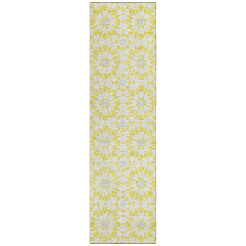 Washable Floral Indoor / Outdoor Rug, Runner 2'3" x 7'6"