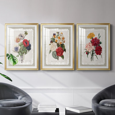 Botanical Bouquet Anemone, reproduction encadrée de qualité supérieure - prête à être accrochée