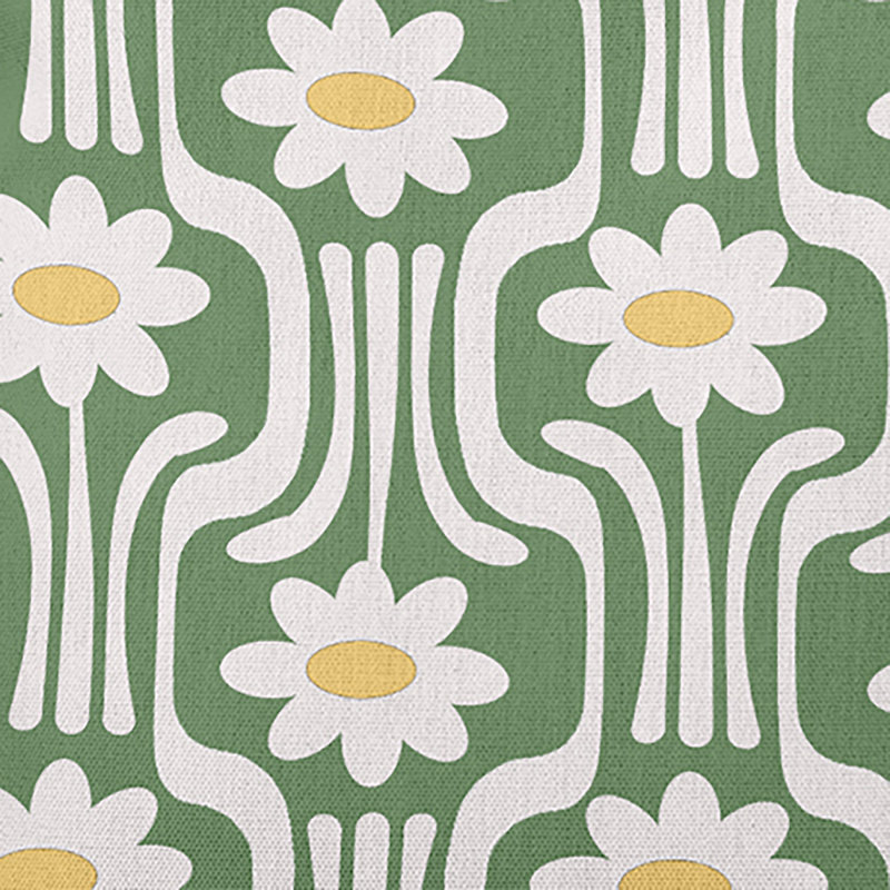 Coussin décoratif floral intérieur / extérieur Flower Power, H 18 po x l 18 po, Edamame floral