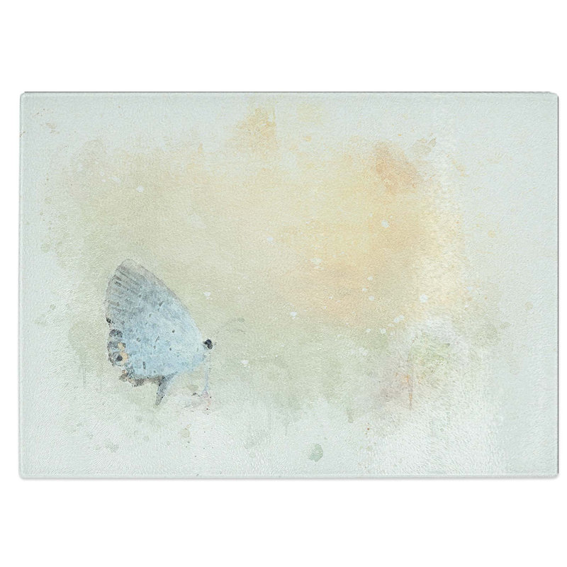 Tempered Glass Tailed Butterfly Chopping Board, 39 cm W x 28.5 cm L