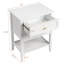 Table d'appoint blanche en bois massif-1810963820