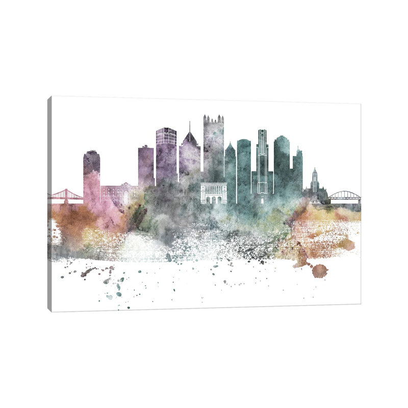 Pittsburgh Pastel Skylines - Wrapped Canvas Print, 152.5 cm H x 101.5 cm W