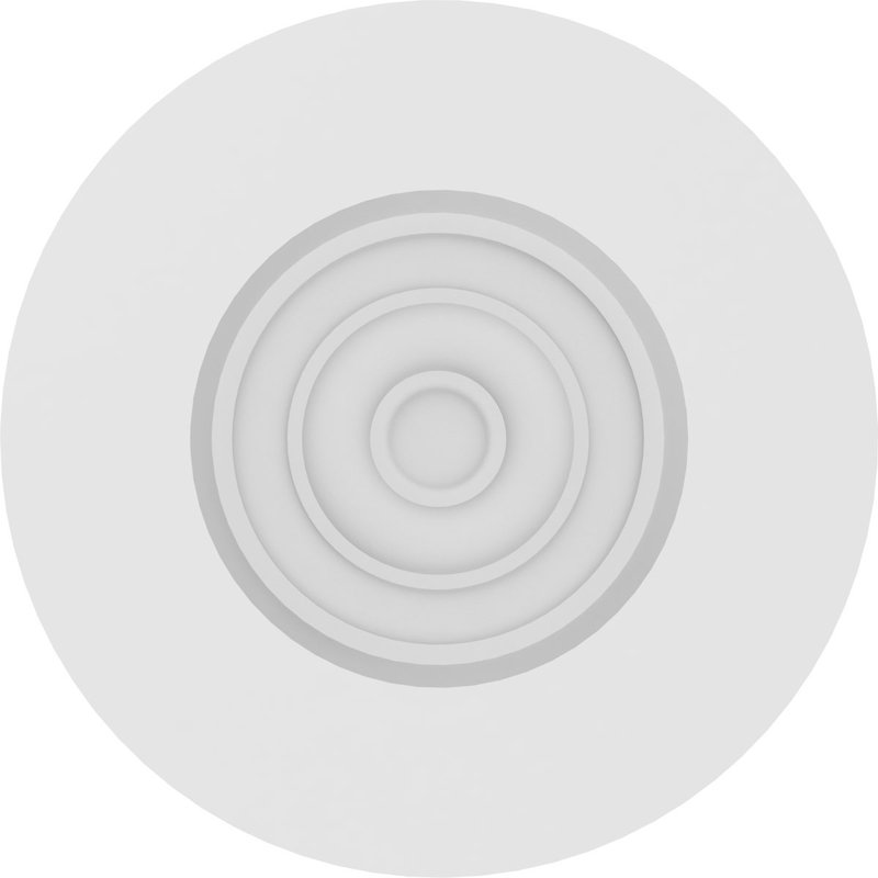Standard Grayson Bullseye Rosette with Square Edge, 6" H x 6" W x 1" D
