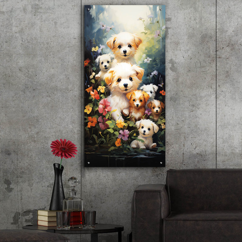 Art mural en verre Friends '1 par Momart, H 48 po x l 24 po