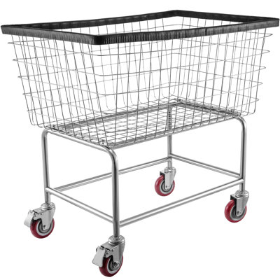 Galvanised Steel Laundry Cart with Wheels