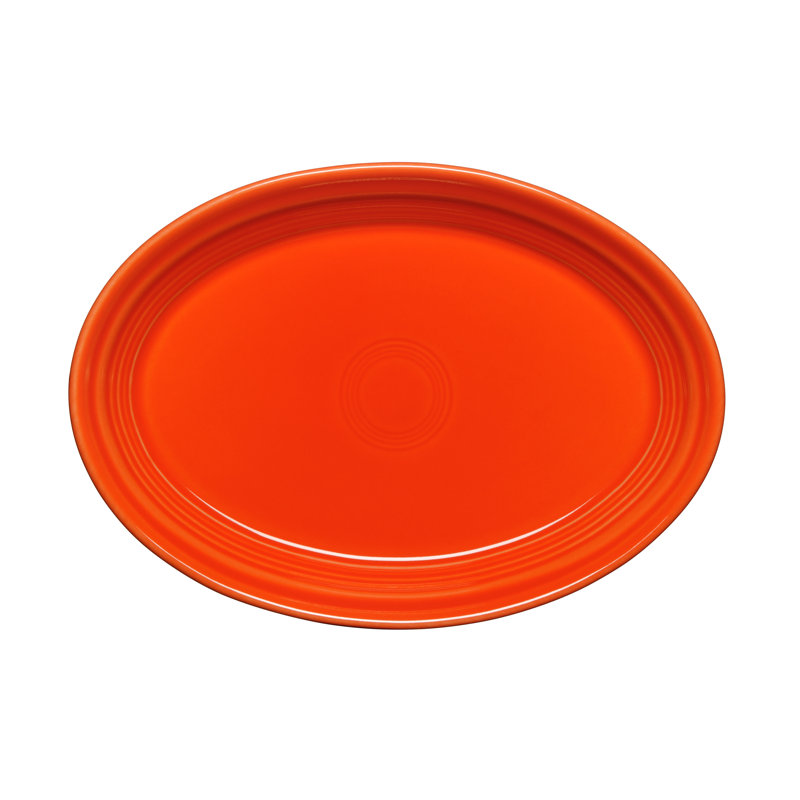 Plat de service ovale Fiesta Serveware, Coquelicot,  H 1,25 po x l 6,75 po x L 9,63 po