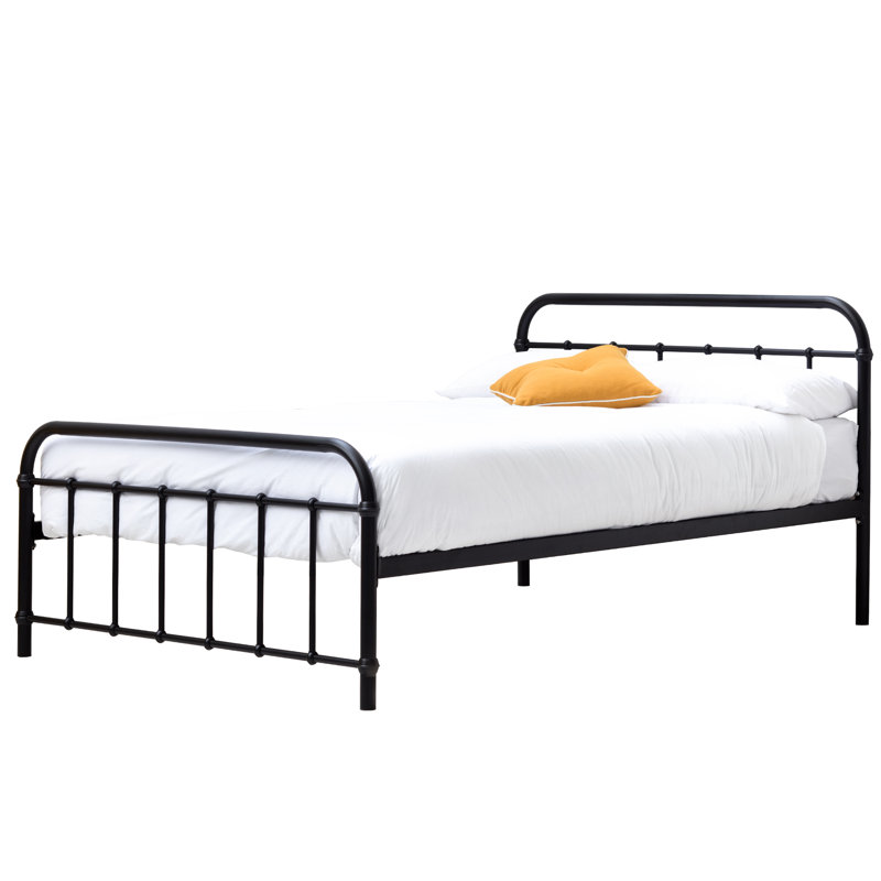 Cleveland Bed, Black, No Mattress Required, Small Double (4')